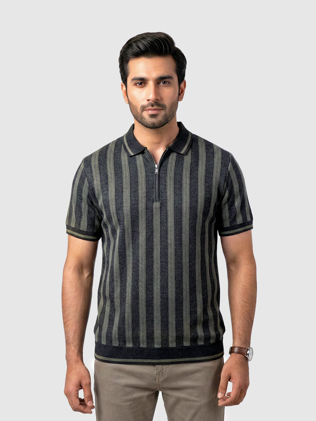 Men's Classic Black Tipped Polo Shirt