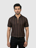 Men’s Textured Vertical Stripe Zip