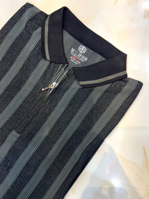 Men's Classic Black Tipped Polo Shirt
