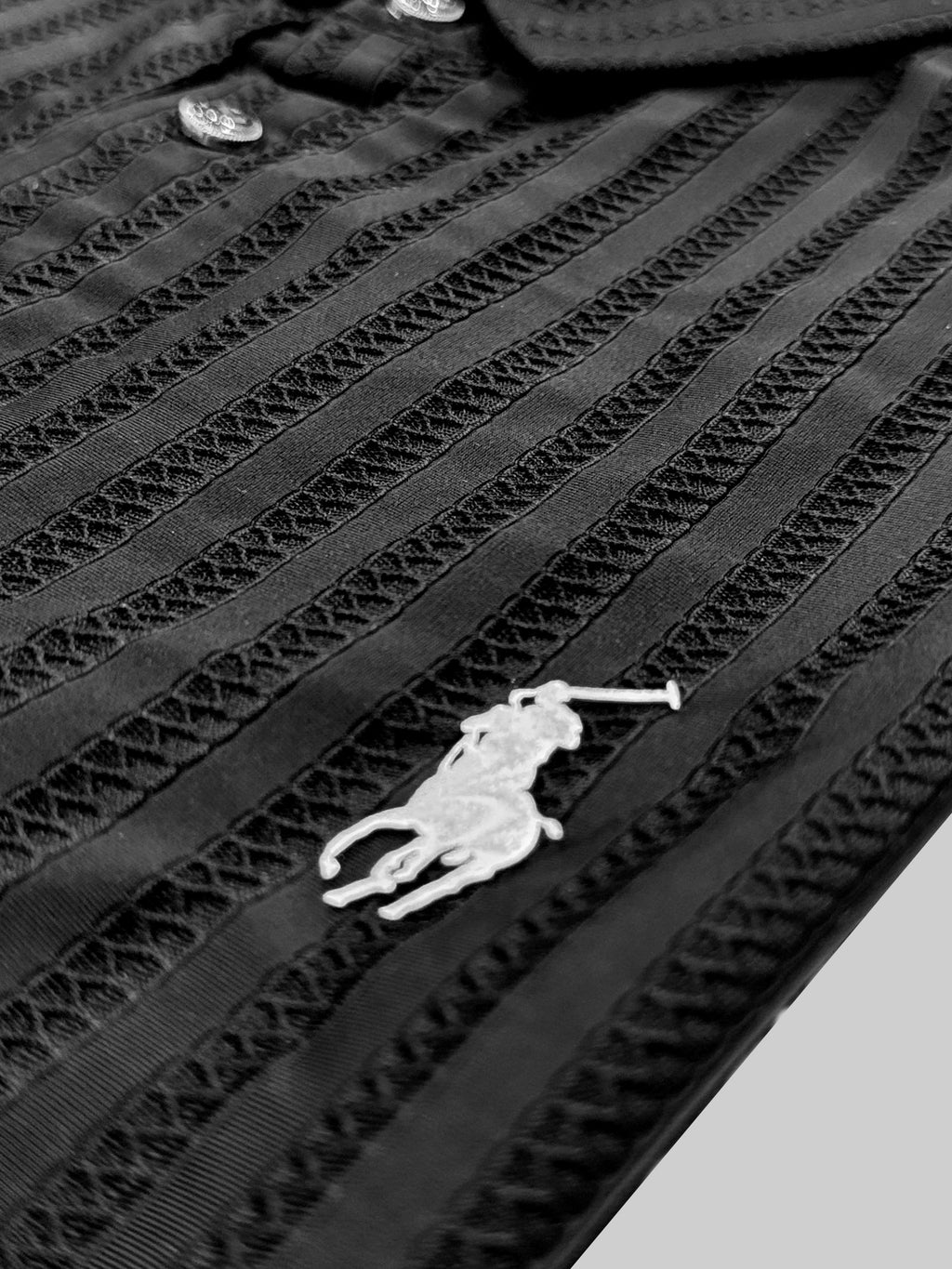 Polo Black Textured T-Shirt